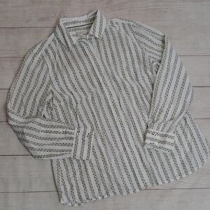 Talbots Green and White Casual Cotton Button Down Shirt